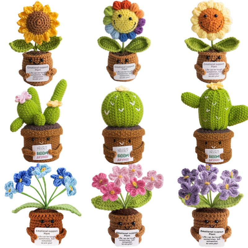 Home Textiles Today - Cactus et tournesol en crochet faits